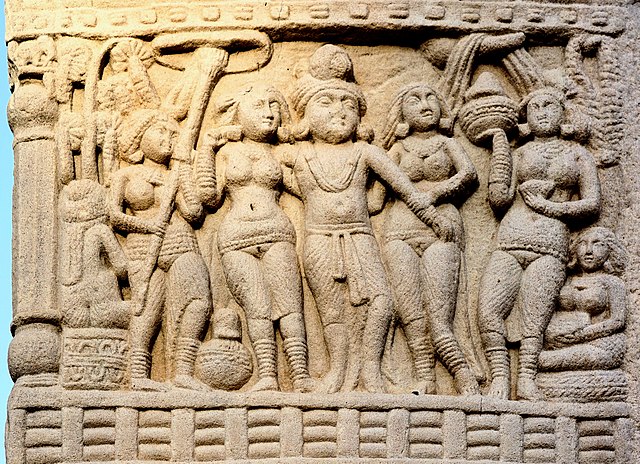 Sanchi-King-Ashoka-with-his-Queens